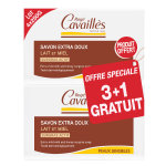 Rog cavaills savon surgras extra doux lait miel 250g lot de 3 + 1 gratuit
