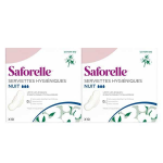 Saforelle protections serviettes hyginiques en coton bio nuit - lot de 2 x 10 protections