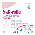 Saforelle protections serviette hygi�nique jour en coton bio avec ailettes 10 unit�s