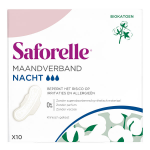 Saforelle protections serviettes nuit en coton bio avec ailettes 10 units