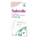 Saforelle protections tampons super en coton bio avec applicateur 14 unit�s