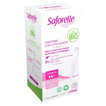 Saforelle protections tampons normal en coton bio avec applicateur 16 unités Saforelle protections tampons normal en coton bio avec applicateur 16 unités