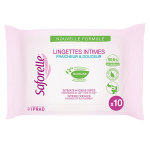 Saforelle soin & hygine lingettes intimes biodgradables pocket 10 units