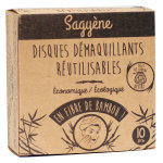 Sagy�ne disques d�maquillants r�utilisables fibre de bambou 10 pi�ces + filet de lavage offert