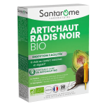 Santarome bio - artichaut radis noir bio - facilite la digestion - 20 ampoules