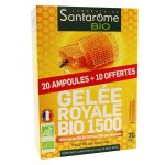 Santarome bio gelée royale 1500 20 ampoules + 10 offertes Santarome bio gelée royale 1500 20 ampoules + 10 offertes
