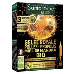 Santarome bio gele royale pollen propolis miel de manuka bio 20 ampoules