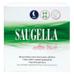 Saugella cotton touch serviette extra fine avec ailette nuit 12 protections Saugella cotton touch serviette extra fine avec ailette nuit 12 protections