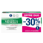 Saugella cotton touch serviettes hyginiques nuit avec ailettes - 2 packs de 12
