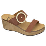 Scholl chaussures de confort mules malibu wedge cognac taille 42