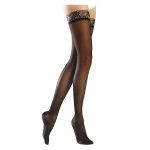 Sigvaris essentiel semi - transparent bas auto - fixants classe 2 normal taille m noir