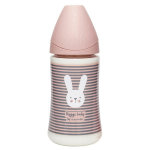 Suavinex biberon tétine ronde débit variable hygge baby rayé rose 270ml Suavinex biberon tétine ronde débit variable hygge baby rayé rose 270ml