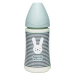 Suavinex premium biberon débit variable lapin rayé vert gris 270ml Suavinex premium biberon débit variable lapin rayé vert gris 270ml