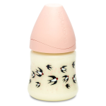 Suavinex biberon hirondelles rose tétine silicone 3 vitesses 150ml Suavinex biberon hirondelles rose tétine silicone 3 vitesses 150ml