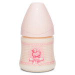 Suavinex biberon silicone physiologique canard rose d�bit moyen 0 - 6m 150ml