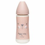 Suavinex biberon tétine ronde débit rapide hygge baby moustache rose 360ml Suavinex biberon tétine ronde débit rapide hygge baby moustache rose 360ml