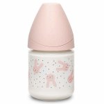 Suavinex biberon en verre d�bit lent hygge baby lapin rose 120ml