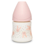 Suavinex biberon en verre débit lent hygge baby lapin rose 150ml Suavinex biberon en verre débit lent hygge baby lapin rose 150ml