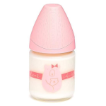 Suavinex biberon en verre meaningful life ours rose 120ml