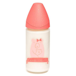 Suavinex biberon en verre meaningful life ours rose 240ml