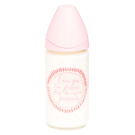 Suavinex biberon en verre meaningful life rose housse silicone 240ml