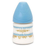 Suavinex couture biberon débit lent premium silicone gravé bleu 150ml Suavinex couture biberon débit lent premium silicone gravé bleu 150ml