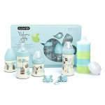 Suavinex pack bleu 4 biberons + doseur + sucette + attache sucette