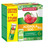 Superdiet acérola bio 500 24 comprimés + 12 comprimés offerts Superdiet acérola bio 500 24 comprimés + 12 comprimés offerts
