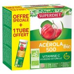 Superdiet acérola bio 500 24 comprimés + 12 comprimés offerts Superdiet acérola bio 500 24 comprimés + 12 comprimés offerts