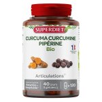 Superdiet articulations bio curcuma curcumine piperine 120 g�lules