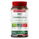 Superdiet energie défense zinc et vitamine d3, c - cure de 30 jours Superdiet energie défense zinc et vitamine d3, c - cure de 30 jours