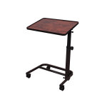 Table de lit sur roues multipositions plateau ronce de noyer 60 x 40cm