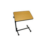 Table de lit sur roues avec plateau pivotant coloris htre