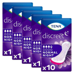 Tena discreet serviette hygi�nique de nuit normal night 10 unit�s - lot de 5