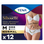 Tena silhouette sous - vtement absorbant normal taille m blanc 12 units