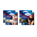 Tena silhouette sous - vtement taille basse normal taille l blanc et noir lot de 4 packs