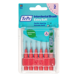 Tepe brossette interdentaire extra souple eco - responsable rouge pastel iso 2 / 0. 5mm 6 brossettes