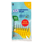 Tepe sachet 6 + 2 gratuites iso 4 brossettes interdentaires jaune 0. 7mm