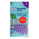 Tepe sachet 6 + 2 gratuites iso 6 brossettes interdentaires violet 1. 1mm