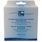 Tetra mdical compresses non tiss striles 4 plis 7, 5cm x 7, 5cm 10 units