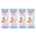 Tidoo care coton maxi carr�s bio lot de 4 x 80 cotons