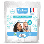 Tidoo family pads rectangle de coton bio 180 units