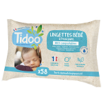 Tidoo lingettes compostables  l'eau pure 58 pcs