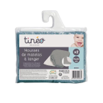 Tinéo housses de matelas à langer celadon lot de 2 Tinéo housses de matelas à langer celadon lot de 2