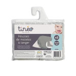 Tinéo housses de matelas à langer gris clair lot de 2 Tinéo housses de matelas à langer gris clair lot de 2