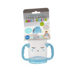Tom & zoé tasse 2 anses anti fuite visage bleu 210ml Tom & zoé tasse 2 anses anti fuite visage bleu 210ml