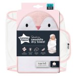 Tommee tippee cape de bain nouveau n percy le pingouin rose