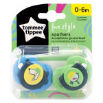 Tommee tippee sucette fun style 0 - 6m chien bleu oiseau vert lot de 2