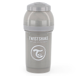 Twistshake biberon anti - colique gris pastel + 0m 180ml