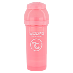 Twistshake biberon anti - colique rose pastel + 2m 260ml